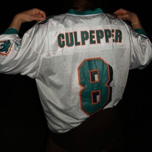 Vintage 2006 Miami Dolphins Reebok 
Daunte Culpepper Number 8 Away 
White Jersey